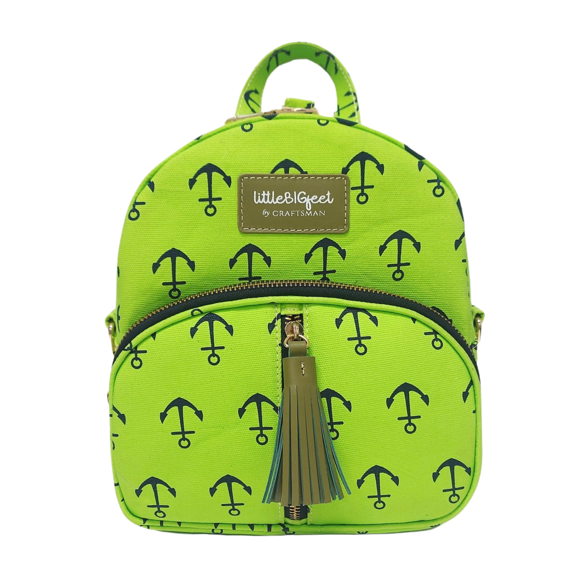 craftsman backpack green with leather on front and back CRAFTSMAN BACKPACK BAG – craftsmanfashion